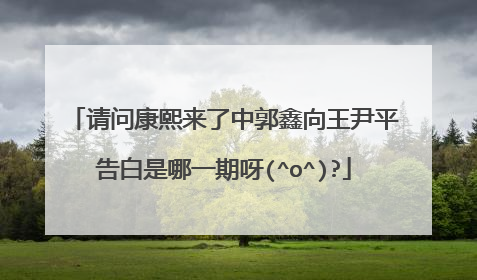 请问康熙来了中郭鑫向王尹平告白是哪一期呀(^o^)?