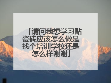 请问我想学习贴瓷砖应该怎么做是找个培训学校还是怎么样谢谢