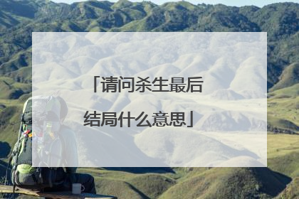 请问杀生最后结局什么意思