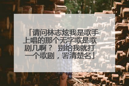 请问林志炫我是歌手上唱的那个无字歌是歌剧几啊？ 别给我就打一个歌剧，署清楚名