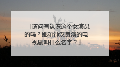 请问有认识这个女演员的吗?她和钟汉良演的电视剧叫什么名字?