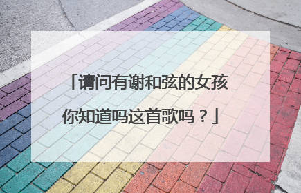 请问有谢和弦的女孩你知道吗这首歌吗？