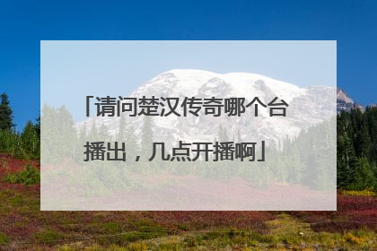 请问楚汉传奇哪个台播出,几点开播啊