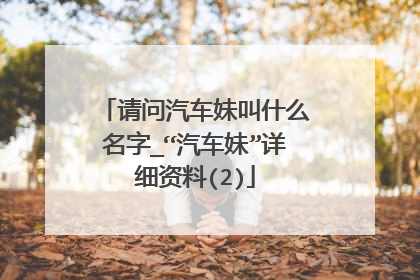 请问汽车妹叫什么名字_“汽车妹”详细资料(2)