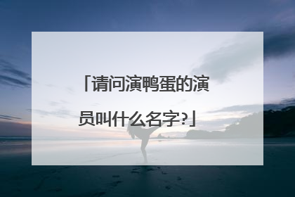 请问演鸭蛋的演员叫什么名字?