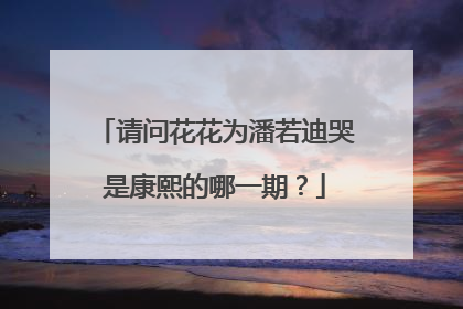 请问花花为潘若迪哭是康熙的哪一期？
