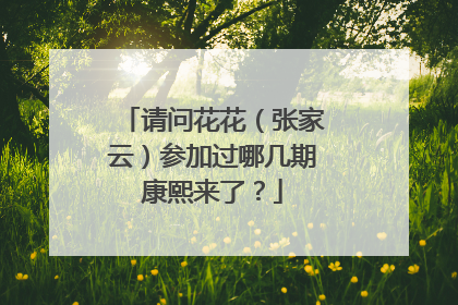 请问花花(张家云)参加过哪几期康熙来了?