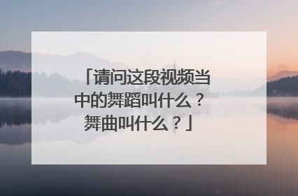 请问这段视频当中的舞蹈叫什么？舞曲叫什么？