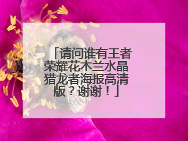 请问谁有王者荣耀花木兰水晶猎龙者海报高清版?谢谢!