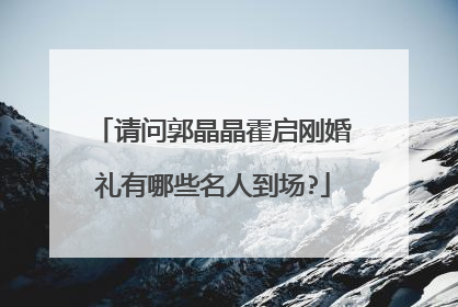 请问郭晶晶霍启刚婚礼有哪些名人到场?