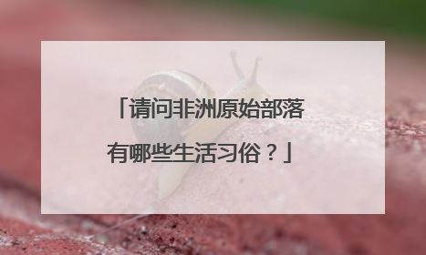 请问非洲原始部落有哪些生活习俗？
