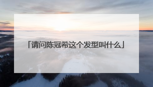 请问陈冠希这个发型叫什么