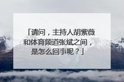 请问,主持人胡紫薇和体育频道张斌之间,是怎么回事呢?
