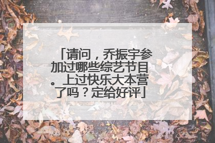 请问，乔振宇参加过哪些综艺节目。上过快乐大本营了吗？定给好评