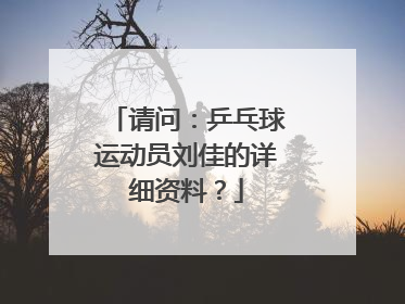 请问：乒乓球运动员刘佳的详细资料？