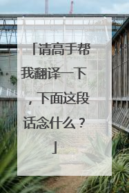 请高手帮我翻译一下，下面这段话念什么？