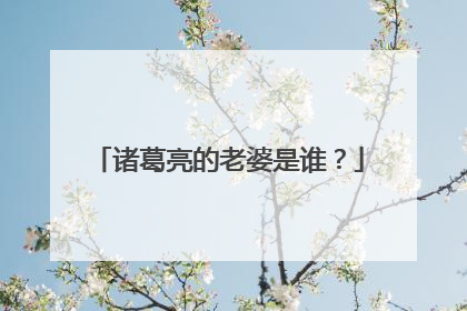 诸葛亮的老婆是谁?