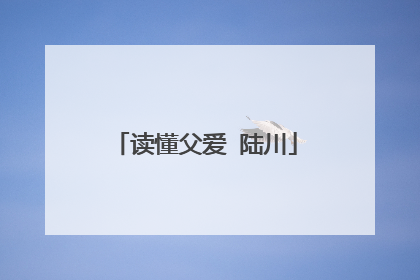 读懂父爱 陆川