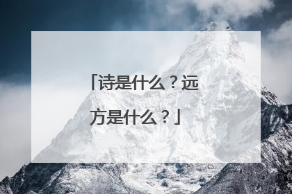 诗是什么？远方是什么？