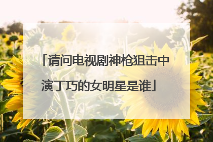 请问电视剧神枪狙击中演丁巧的女明星是谁