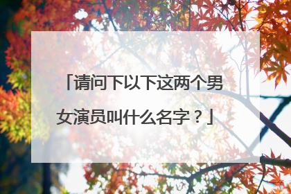 请问下以下这两个男女演员叫什么名字?