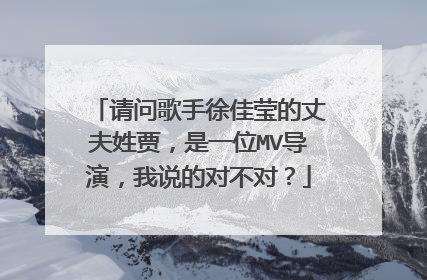 请问歌手徐佳莹的丈夫姓贾，是一位MV导演，我说的对不对？