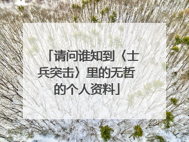 请问谁知到〈士兵突击〉里的无哲的个人资料
