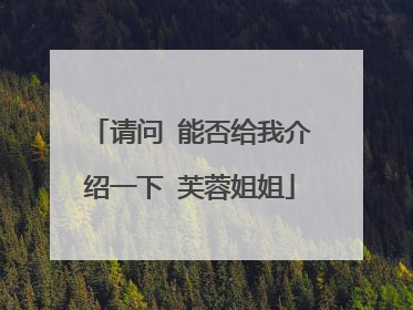 请问 能否给我介绍一下 芙蓉姐姐