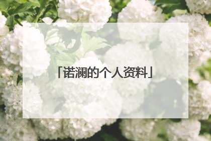 诺澜的个人资料