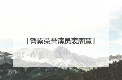 警察荣誉演员表周慧