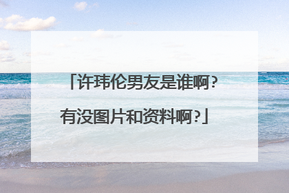 许玮伦男友是谁啊?有没图片和资料啊?