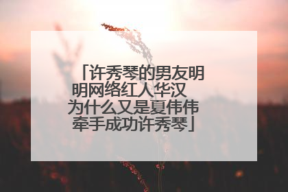 许秀琴的男友明明网络红人华汉 为什么又是夏伟伟牵手成功许秀琴