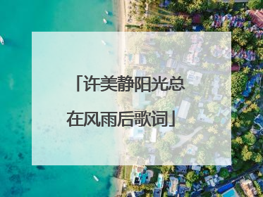 许美静阳光总在风雨后歌词