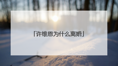 许维恩为什么离婚