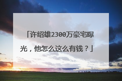 许绍雄2300万豪宅曝光,他怎么这么有钱?