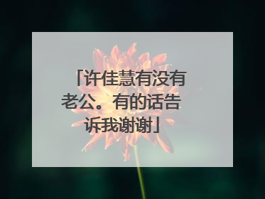 许佳慧有没有老公。有的话告诉我谢谢