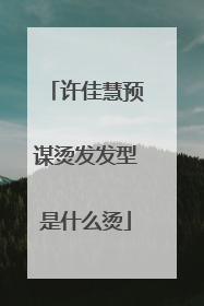 许佳慧预谋烫发发型是什么烫