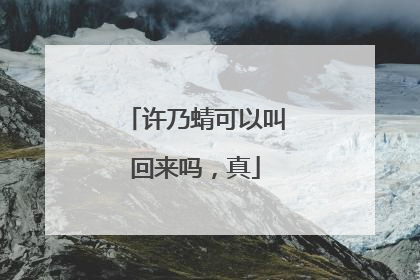 许乃蜻可以叫回来吗，真