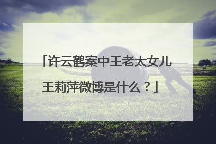 许云鹤案中王老太女儿王莉萍微博是什么?