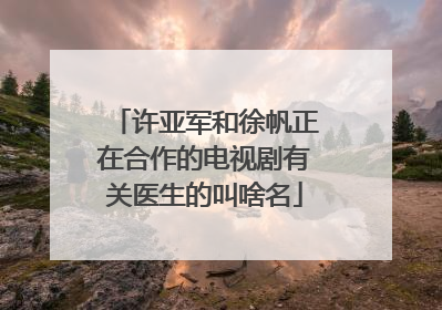许亚军和徐帆正在合作的电视剧有关医生的叫啥名