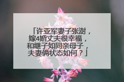 许亚军妻子张澍,嫁4婚丈夫很幸福,和继子如同亲母子,夫妻俩状态如何?