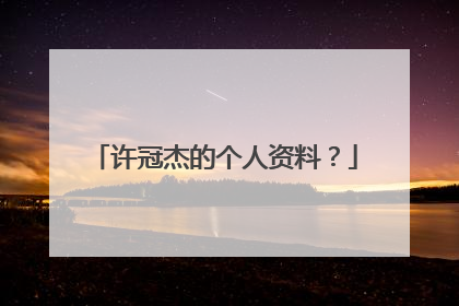 许冠杰的个人资料?