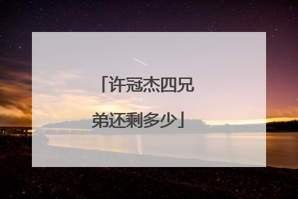 许冠杰四兄弟还剩多少