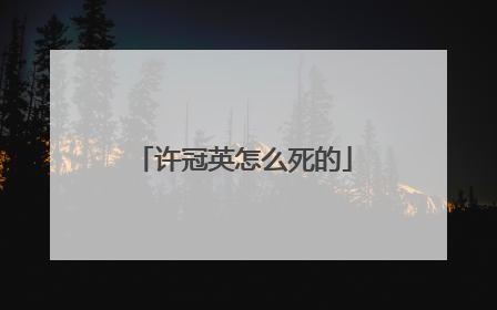 许冠英怎么死的