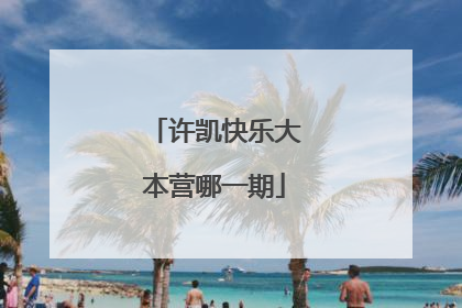 许凯快乐大本营哪一期