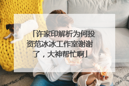 许家印解析为何投资范冰冰工作室谢谢了，大神帮忙啊