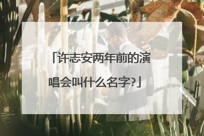 许志安两年前的演唱会叫什么名字?