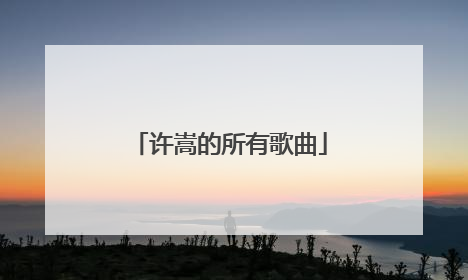 许嵩的所有歌曲
