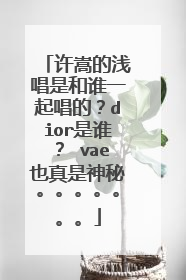 许嵩的浅唱是和谁一起唱的？dior是谁？ vae也真是神秘。。。。。。。