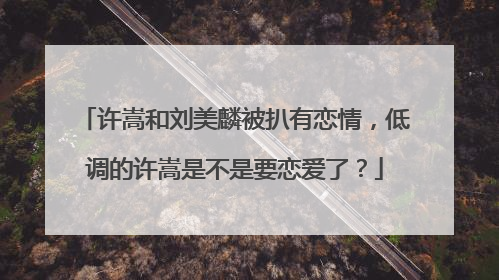 许嵩和刘美麟被扒有恋情，低调的许嵩是不是要恋爱了？